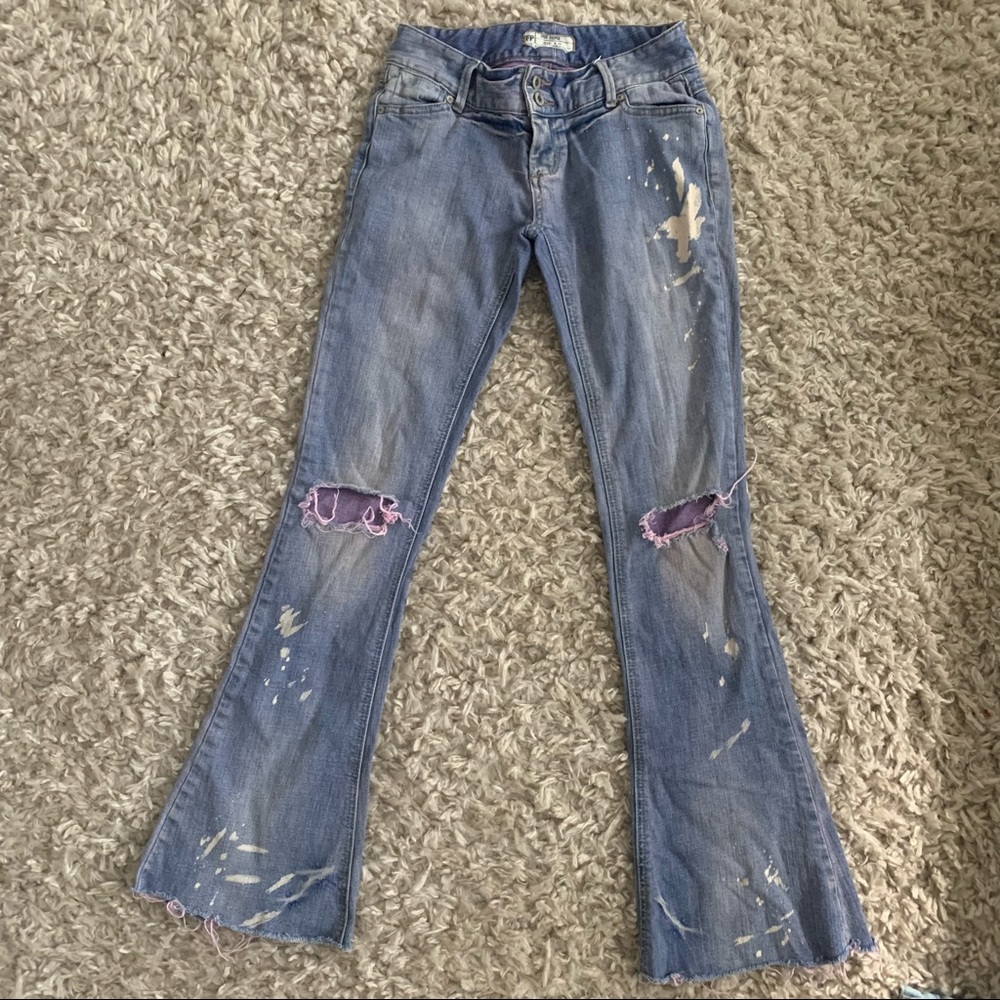 Free People Low Rise Pinkish Distressed Jeans